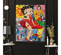 CloudShang Drôle Mona Lisa Graffiti Murale Art Tirages Pop Affiche Money Street Citation Inspirante Abstrait Coloré Banksy Toile tableau Salon Decoration F30165