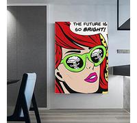 CloudShang Fashion Girl par Roy Lichtenstein Affiche Pop Art Vintage Comic Peinture Abstrait Murale Salon Chambre Decoration J06097