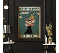 CloudShang Lose Your Mind Find Soul Affiche Rétro Mode Citation Inspirante Murale Art Tirages Filles Abstraites Peinture Vintage Chambre Decoration Toile tableau G01176