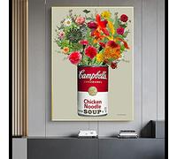 CloudShang Rétro Andy Warhol Peinture Soupe avec Fleurs Lac Montagne Affiches Pop Art Affiche Vintage Murale Tableaux Salon Bureau Decoration Toile Tableau G27123