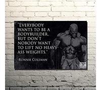CloudShang Ronnie Coleman Poster Workout Home Gym Decor Muscle Man Bodybuilding Motivation Quote Inspirational Murale Art Canvas D17167