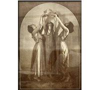 CloudShang Vintage Trois sorcières Affiche Anqitue Murale Art Tableaux Femmes Danse Wicca païen sorcière prêtresse Coven Sorcellerie Seance Toile Tableau Peinture D13215