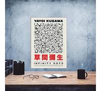 CloudShang Yayoi Kusama Polka Dot Art Peinture Lignes colorées Point de vague Affiche d'oeil fleur Surréalisme d'art mural Expressionnisme abstrait d'exposition la galerie Infinity Dots G24151