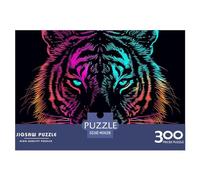 cloudssstore Puzzle Crazy Tiger King of Beasts pour adultes - Jeu intellectuel de 300 pièces - Décoration de la maison - Jeu éducatif - Soulagement du stress - Relaxation et intelligence - 300 pièces