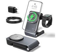 CloudValley 3 en 1 Station de Charge pour iPhone 17 iPhone Air Apple Watch, Qi2.2 25W Recharge Rapide, Compatible avec MagSafe, Robuste et Durable, Dissipation Thermique Active, Portable