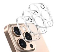 CloudValley [3 Pièces Protection Objectif Caméra Arrière pour iPhone 16 Pro/iPhone 16 Pro Max, Accessoire Verre Trempé Anti-rayures Ultra Résistant Individuel Film,Clair