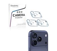 CloudValley 【3 Pièces Protection Objectif Caméra Arrière pour iPhone 17 Pro Max, Accessoire Verre Trempé Anti-rayures Ultra Résistant Individuel Film, transparent