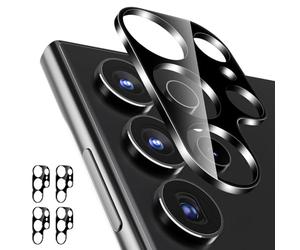 CloudValley 4 Pack Camera Lens Protector for Samsung Galaxy S24 Ultra, 9H Tempered Glass Lens Cover, Anti-Scratch & Case Friendly [Not Affect Flash & Night Shot], Black