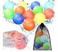 CloudValley Ballons a eau Réutilisable en Silicone, Ballons d'eau Remplissage Rapide 12 Pcs et 1 Sac en Filet, Enfants Adultes pour les Fêtes de Piscine, Plage Jouets d'extérieur