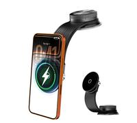 CloudValley Flexible Support Telephone Voiture pour Magsafe, Chargeur sans Fil Automobile 15W, Rotatif à 360°, Double Design d’adhésion, Support Telephone Voiture Induction pour iPhone 12-17