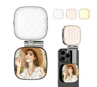 CloudValley Lumière Selfie Magnétique avec Miroir, Ring Light LED Portable 3-en-1 pour iPhone & Android, Support Pliable Rechargeable, Éclairage Beauté pour Vidéo, Streaming et Enregistrement, Noir