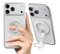 CloudValley Magnetic Ring Holder for MagSafe, Dual-Sided Removable Phone Grip with 360°Rotating Kickstand, Compatible with iPhone 17/16/15/14/13/12 Series (Pro/Max/Plus)& Magnetic Car Mounts, Silver