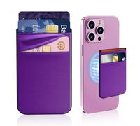 CloudValley Porte-Cartes, Magnétique MagSafe Wallet Support Ajustable pour iPhone 16/15/14/13/ 12 Pro Max Plus, [4 Fentes Cartes], Mag Safe Porte Carte Accessoire Autocollants, Violet foncé