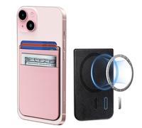 CloudValley Portefeuille Magnétique pour iPhone MagSafe, Portefeuille élastique en Lycra Double Poche pour Cartes de Crédit pour iPhone 15 Pro Max/14/13/12 Accessoires, Rose