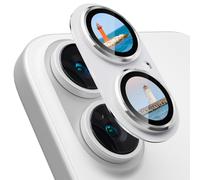 CloudValley pour iPhone 16 /iPhone 16 Plus Protecteur de Lentille de Caméra, [AR+AF 98% Transmittance] Couvercle en Verre Trempé Ultra-HD, Protection d’écran de Lentille Métallique,Blanc