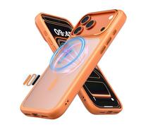 CloudValley pour iPhone 17 Pro Max, Contrôle de l'appareil Photo, Compatible MagSafe, Protection Antichoc de Qualité Militaire, Coque Translucide Mate Antichoc, Orange