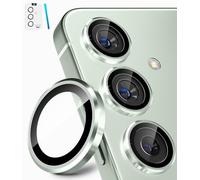 CloudValley Protecteur d'Objectif Individuel pour Samsung Galaxy S25, HD Clair, Résistant aux Rayures, Caméra Film de Protection d'Écran, Verre Trempé Ultra-Fin avec Bord Aluminium, Menthe