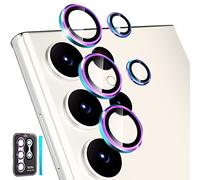 CloudValley Protection Lentille pour Samsung Galaxy S23 Ultra 5G, [3+2 Pièces] Caméra Arrière Protecteur Ultramince et Résistant aux Rayures, Verre Trempé 9H Film D'écran Repousse l'Empreinte, Coloré