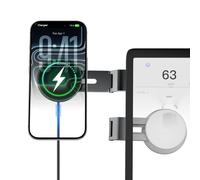 CloudValley Support Magnétique Téléphone Voiture 15W Charge Intégrée, Rotation 360°, Structure Pliable Extensible Dissimulée | Accessoires Compatible Tesla Model 3/Y/Juniper/Cybertruck