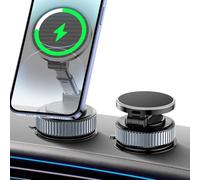 CloudValley Support Téléphone Voiture, Chargeur Magnétique Inalambrique 15W avec Ventouse Suction Vacuum Gel Nano Améliorée, Réglable 360° pour Tableau/Parabrises, Compatible MagSafe iPhone 17-12