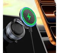 CloudValley Support Téléphone Voiture MagSafe 15W Chargeur sans Fil Magnétique, Ventouse Ultra Puissante, Bras Télescopique, Pliable