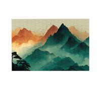 Cloudy Mountain Puzzle en bois horizontal 300 pièces pour loisirs en famille et créativité