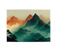 Cloudy Mountain Puzzle horizontal en bois de 500 pièces pour développer des compétences pratiques pour se détendre et interagir parent-enfant