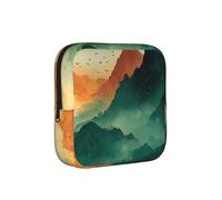 Cloudy Mountain Sac de rangement compact pour serviettes hygiéniques pour femme avec fermeture éclair pour un transport quotidien