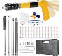 Cloueur Beton, Cloueuse Rivet Gun, Pistolet à Clous Manuel avec 5 Niveaux de Réglable, Pistolet à Ongles Portable avec 120 Clous Ronds, Kit pour Ongles en Béton, pour Murs en Béton, Plafonds (Jaune)