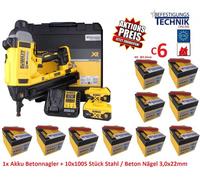 Cloueuse à béton sans fil DCN890P2-QW 13-57mm 2x 5,0Ah + 10 unités de clous acier et béton 3,0x22mm XH C6 DeWalt