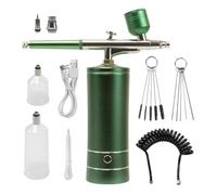 Cloueuse, Kit d'aérographe Portable Rechargeable avec compresseur, Mini pistolet pulvérisateur sans fil for ongles, manucure, peinture de gâteaux, maquillage(Groen)