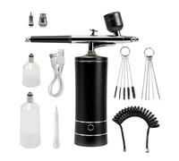 Cloueuse, Kit d'aérographe Portable Rechargeable avec compresseur, Mini pistolet pulvérisateur sans fil for ongles, manucure, peinture de gâteaux, maquillage(Aluminum alloy)