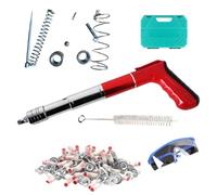 Cloueuse pneumatique portable, cloueuse pneumatique compacte, outil de fixation murale avec 100 clous, 5 vitesses, outils de fixation pour murs de briques rouges, murs en béton et planches en bois