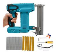 Cloueuse sans fil pour batterie Makita 18 V, cloueuse/agrafeuse électrique 2 en 1, 1000 clous droits et 500 clous en U inclus pour l'amélioration de la maison et le travail du bois (sans batterie)