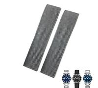 Clouism Bracelet de montre en caoutchouc à extrémité incurvée, 19mm 20mm 21mm, pour Longines conquête HydroConquest L3, bracelet de montre en Silicone noir vert(Gray Without Buckle,20mm)