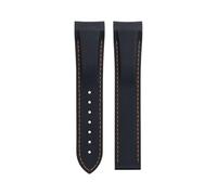Clouism Bracelet de montre en caoutchouc souple et Flexible, pour Omega Speedmaster Moonwatch Seamaster 300 AT150 PLANET OCEAN 600, 20/21/22mm, sans boucle(Black Orange,20mm)
