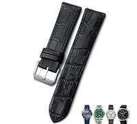 Clouism Bracelet de montre en cuir 20/21/22mm bracelets de montre marron noir pour Rolex pour Omega Seamaster 300 pour Hamilton pour Seiko pour IWC pour Bracelet Tissot(Black 1 silver 1,20mm)