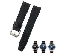 Clouism Bracelet de montre en cuir véritable de 22 mm, 21 mm, 20 mm, convient pour IWC Big Pilot Strap Pilot's Watch Band Bracelets Accessoires Hommes outils, 20mm, Acétate, Pas de pierre précieuse
