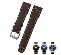 Clouism Bracelet de montre en cuir véritable de 22 mm, 21 mm, 20 mm, convient pour IWC Big Pilot Strap Pilot's Watch Band Bracelets Accessoires Hommes outils, 22mm, Acétate, Pas de pierre précieuse