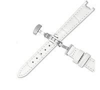 Clouism Cow Great Leather Watch Band pour 1853 T094210 Femmes Watch Stracles Bracelet 12 mm avec fermoir en papillon Stee en acier inoxydable(White A,Rose gold clasp)