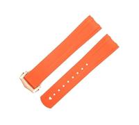 Clouism FKM - bracelet de rechange en caoutchouc fluoré, extrémité incurvée, pour plongée Omega Seamaster 300, boucle pliable en acier inoxydable, 20mm(Orange 2)
