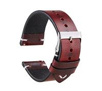 Clouism Pour Rox Classic Watch Band Italien Vintage Huile With Watch Band de 20 mm 22 mm Bracelet à version rapide STRAP DE CUIR VOLIQUE(Red,22mm)