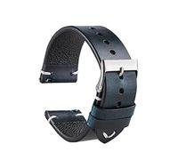 Clouism Pour Rox Classic Watch Band Italien Vintage Huile With Watch Band de 20 mm 22 mm Bracelet à version rapide STRAP DE CUIR VOLIQUE(Blue,20mm)