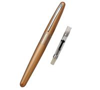 Clouism Stylo-plume en métal avec pointe en acier inoxydable coloré pour écrire (treillis doré, M 0,5 mm)