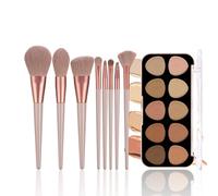 Clouparto 10 couleurs palette de correcteur anti-cernes, concealer essence bronzer - pour Les Cernes, Masque les Imperfections - set pinceaux maquillage