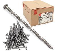 Clous 1.2x20mm 5kg 27000 pcs. | Clou acier brut pour menuiserie, intérieur, charpente | Clou sans revêtement pour bois sec | Clous Drahtstift Lun Fix
