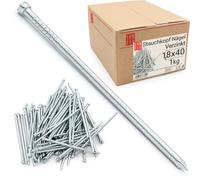 Clous 1.8x40mm 1kg 1200 pcs., toiture, coffrage, Clous Drahtstift | Clou galvanisé pour menuiserie, Clou acier pour bois, construction, bricolage