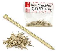 Clous 1.8x60mm 100g 100 pcs., toiture, coffrage, Clous Drahtstift | Clou galvanisé pour menuiserie, Clou acier pour bois, construction, bricolage