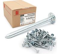 Clous 3.0x35mm 1kg env. 450 pcs. | Clou galvanisé pour menuiserie, toiture, coffrage | Clou acier pour bois, construction, bricolage | Clous Drahtstift Lun Fix