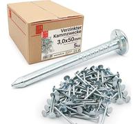 Clous 3.0x50mm 5kg env. 1650 pcs. | Clou galvanisé pour menuiserie, toiture, coffrage | Clou acier pour bois, construction, bricolage | Clous Drahtstift Lun Fix